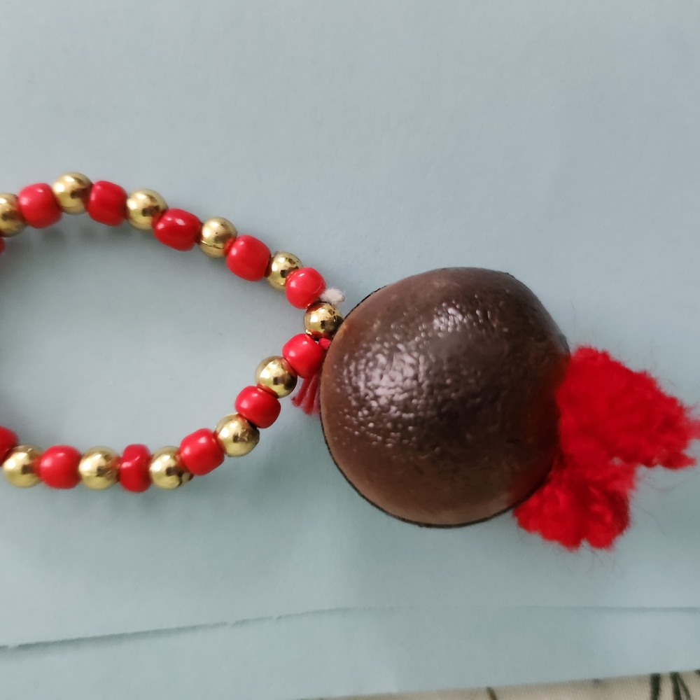 Kids Red and Gold Beaded Bracelet